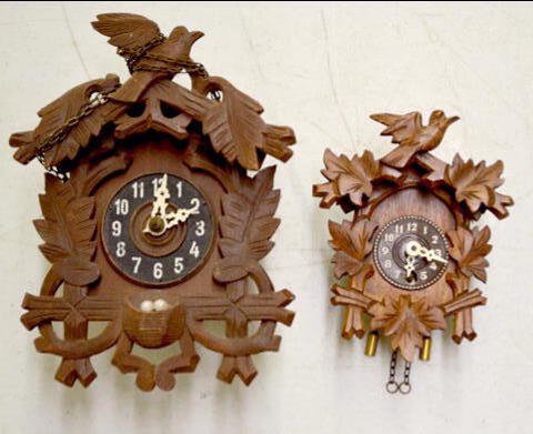 2 German Carved Cuckoo Clocks w/Birds — Antique Clocks Price Guide