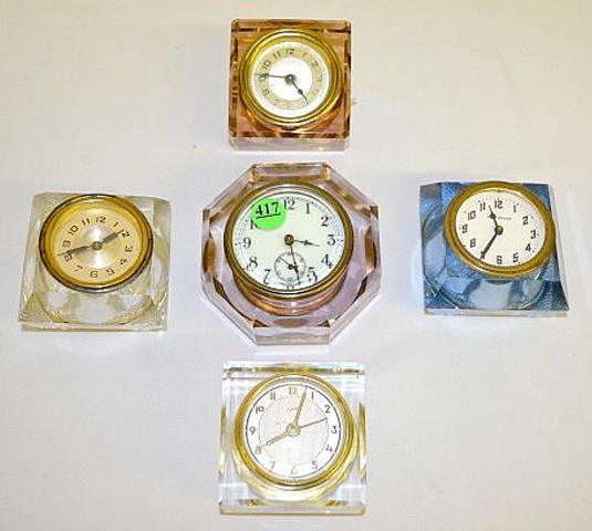 5 Vintage Glass Dresser Clocks — Antique Clocks Price Guide