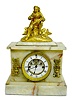 E. N. Welch Onyx Statue Clock w/Patti Mvmnt.