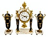 LeRoy Paris Cobalt 3 Pc. Porcelain Clock Set