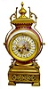 Ornate French Porcelain & Brass Mantel Clock