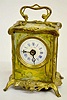 Carriage Clock w/Tin Lithograph Decoration