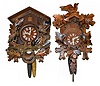 2 German Carved Cuckoo Clocks