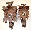 2 German Carved Cuckoo Clocks