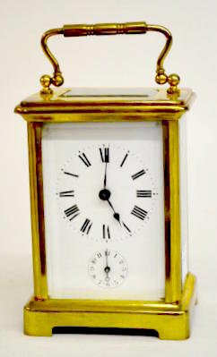 French Antique Brass Carriage Clock w/Alarm — Antique Clocks Price Guide
