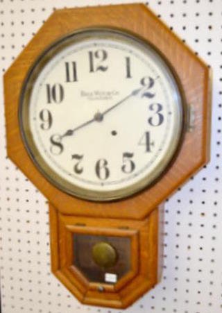 Ball Watch Co. Oak Schoolhouse Clock — Antique Clocks Price Guide