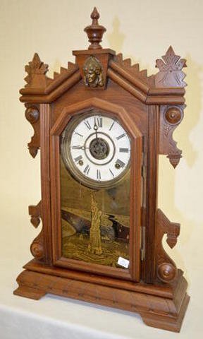 Ingraham Walnut Shelf Clock w/Alarm — Antique Clocks Price Guide