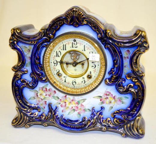 Ansonia ÓOssipeeÒ Cobalt Blue China Clock — Antique Clocks Price Guide