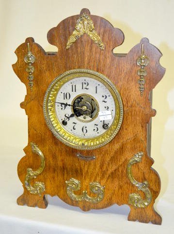 Seth Thomas Oak &amp; Brass Shelf Clock — Antique Clocks Price Guide