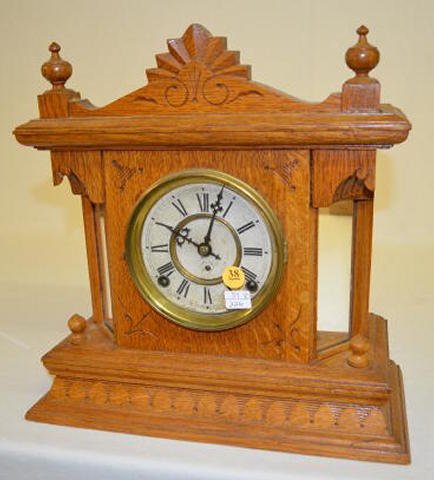 Oak Chiming Cabinet Clock with Mirrorside — Antique Clocks Price Guide