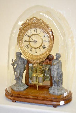 Ansonia Crystal Palace Clock, Fisher &amp; Hunter — Antique Clocks Price Guide