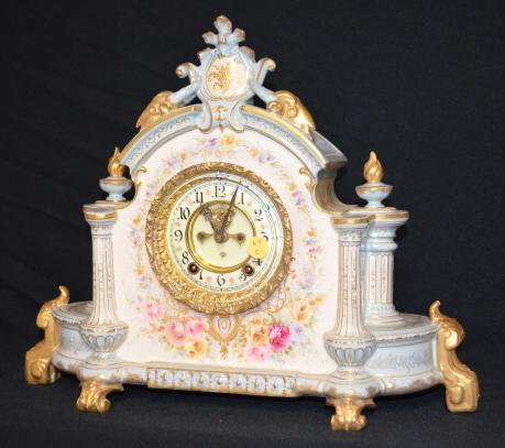 Ansonia Royal Bonn La Champagne China Clock — Antique Clocks Price Guide