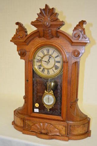 Walnut Kroeber Library Shelf Clock — Antique Clocks Price Guide
