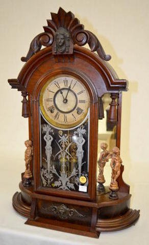 Ansonia Walnut ÓTriumphÒ Parlor Clock — Antique Clocks Price Guide
