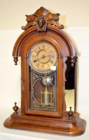 Walnut 8 Day T&amp;S Mirror Side Clock — Antique Clocks Price Guide