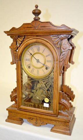 Ansonia Oak Ornate Shelf Clock — Antique Clocks Price Guide