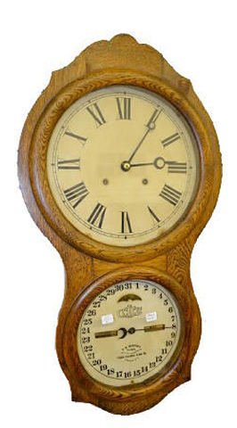 Oak Ithaca No. 4 Calendar Clock — Antique Clocks Price Guide