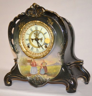 Ansonia Royal Bonn La Riveria China Clock — Antique Clocks Price Guide