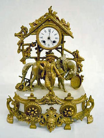 French Marble and Metal 8 Day T&amp;S Clock — Antique Clocks Price Guide