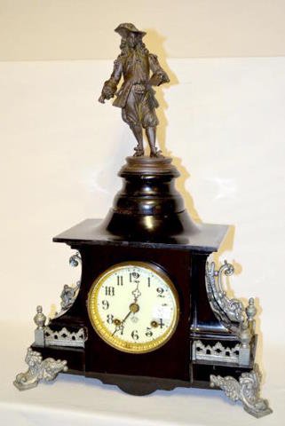 Ansonia Black Iron 8 Day T&amp;S Clock — Antique Clocks Price Guide