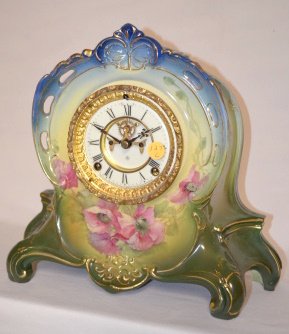 Ansonia Royal Bonn La Riviere China Clock — Antique Clocks Price Guide