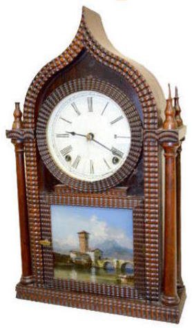 E.N. Welch T&amp;S Ripple Front Double Steeple — Antique Clocks Price Guide