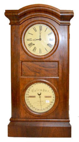 Seth Thomas Double Dial Calendar Clock, 2 Weight — Antique Clocks Price Guide