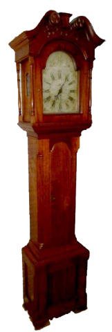 American Walnut Time &amp; Calendar Tall Case Clock — Antique Clocks Price Guide