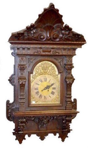 Massive Carved Gustav Becker Wall Clock — Antique Clocks Price Guide