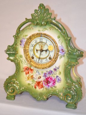 Ansonia Royal Bonn La Bretagne China Clock — Antique Clocks Price Guide