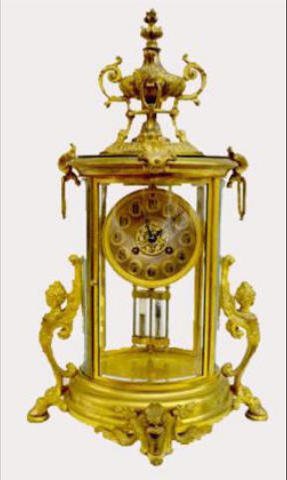 French Oval T&amp;S Crystal Regulator Clock — Antique Clocks Price Guide