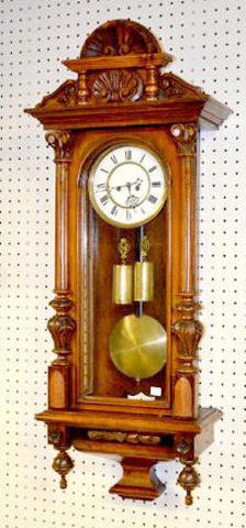 2 Weight Carved Vienna Regulator Wall Clock — Antique Clocks Price Guide