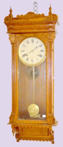 Oak Russell &amp; Jones Wall Clock — Antique Clocks Price Guide