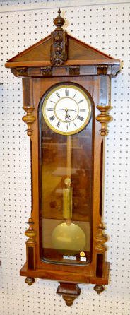 Carved 1-Weight Vienna Regulator Clock — Antique Clocks Price Guide