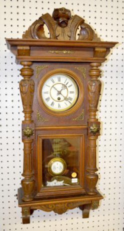 Fancy Carved German RA Wall Clock — Antique Clocks Price Guide