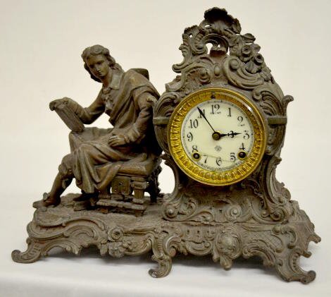 Ansonia 8 Day T&amp;S ÒRacingÓ Statue Clock — Antique Clocks Price Guide