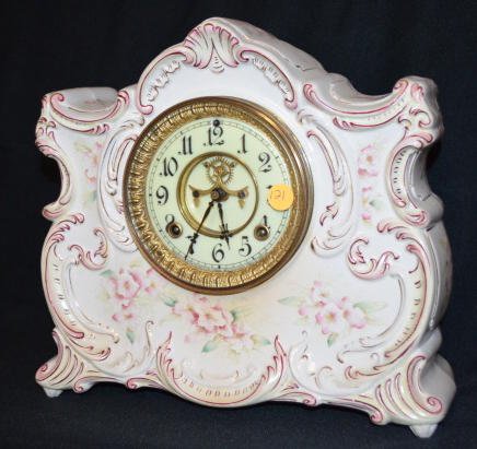 Ansonia China Shelf Clock ÓOssipeeÒ — Antique Clocks Price Guide