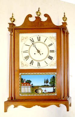 Eli Terry, Jr. Replica Pillar &amp; Scroll Clock — Antique Clocks Price Guide