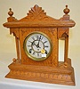 Oak Chiming Cabinet Clock with Mirrorside