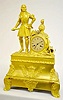 French Empire Bronze Dore Clock w/Knight