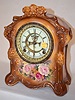 Ansonia Royal Bonn Brown Floral China Clock